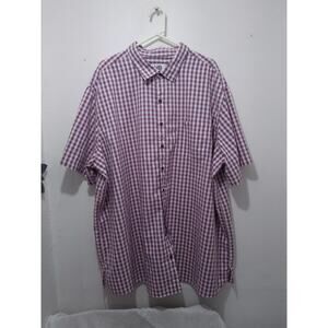 H B 3XLT Plaid Short Sleeve Botton Up Shirt